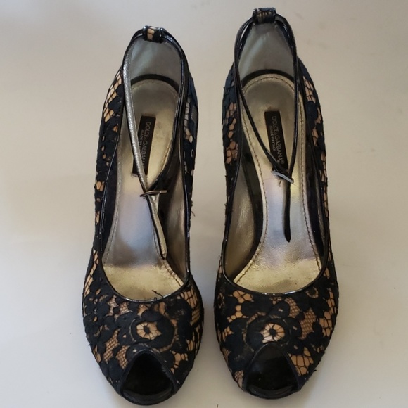 Dolce & Gabbana lace evening shoes size 7 1/2 - Picture 2 of 8